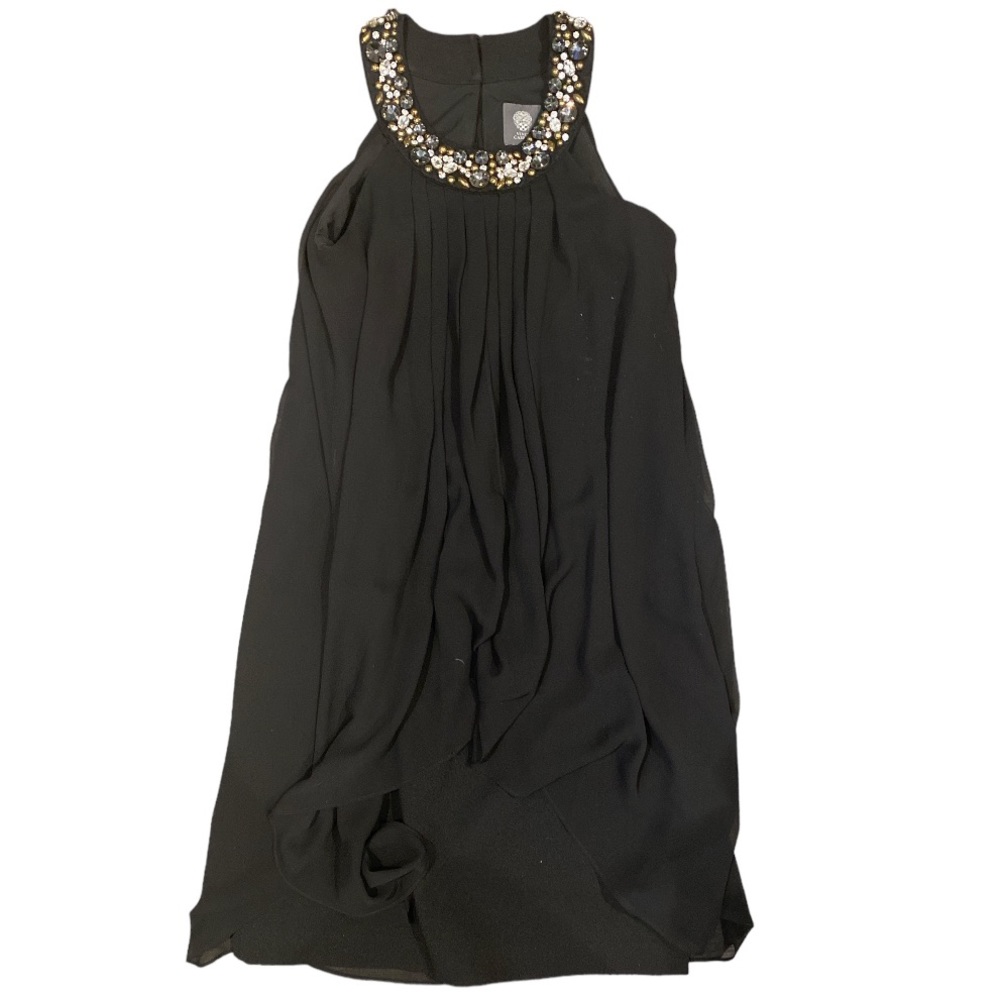 Vince Camuto Beaded Neck and Chiffon Midi Dress Size‎ 2